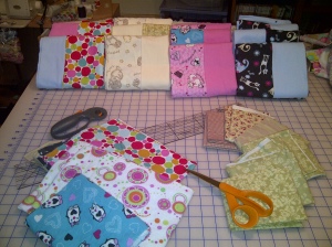 Completed flannel pillowcases for Operation Slumber Party and Light Up the Night